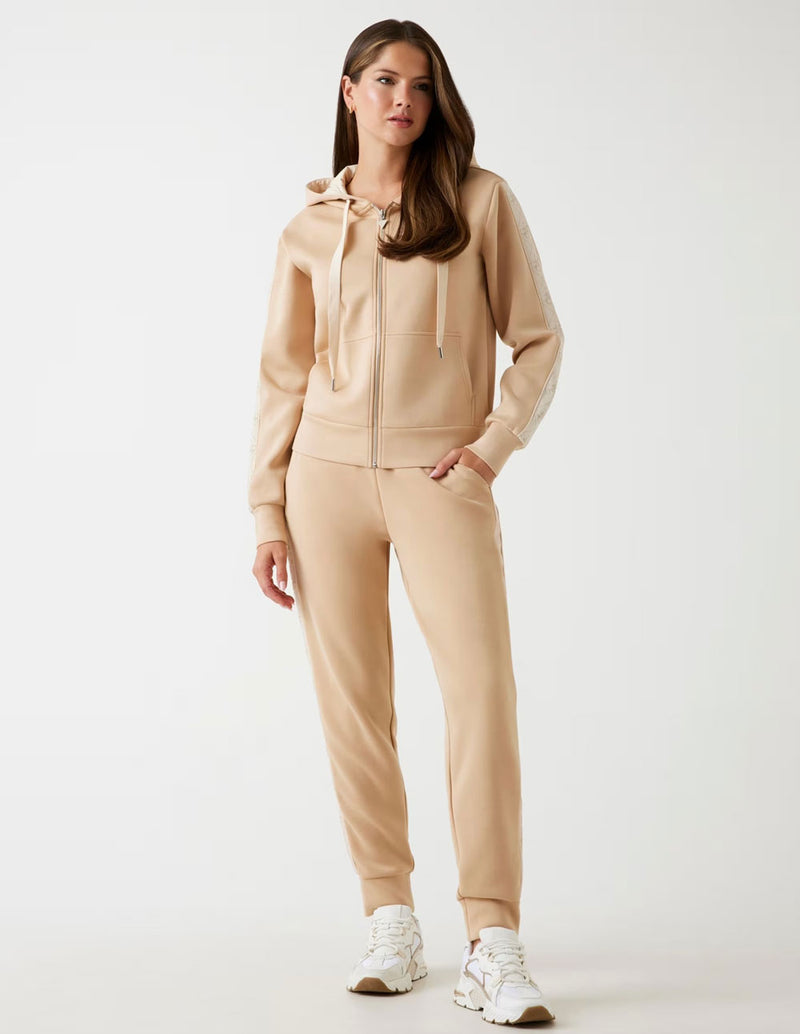 Pantalón GUESS de Neopreno con Banda Logo Beige Mujer