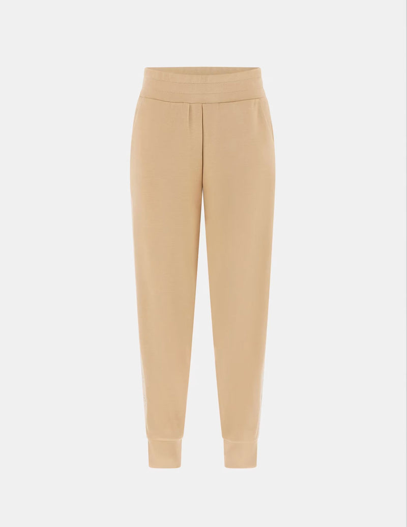 Pantalón GUESS de Neopreno con Banda Logo Beige Mujer