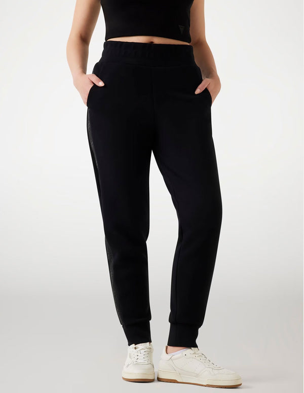 Pantalón GUESS de Neopreno con Banda Logo Beige Mujer