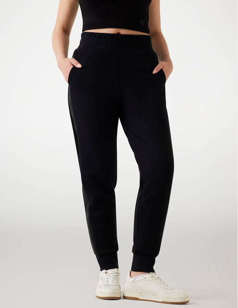 Pantalón GUESS de Neopreno con Banda Logo Beige Mujer