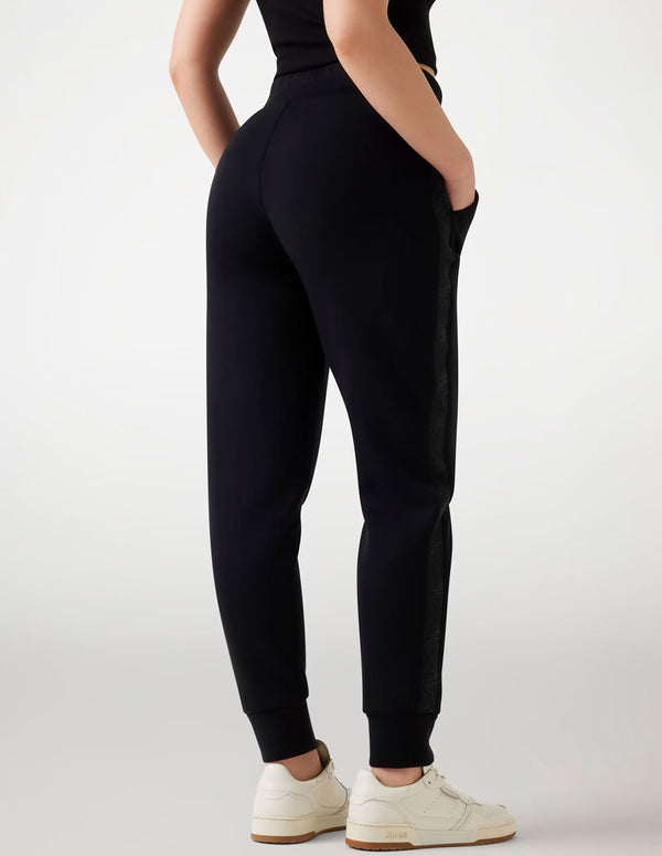 Pantalón GUESS de Neopreno con Banda Logo Beige Mujer