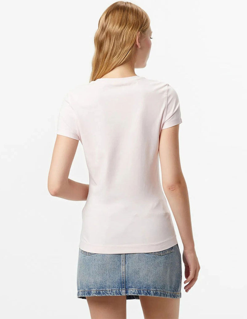 Camiseta GUESS con Logo de Pedreria Rosa Mujer