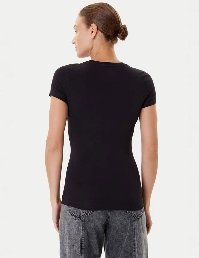 Camiseta GUESS con Logo de Pedreria Negra Mujer