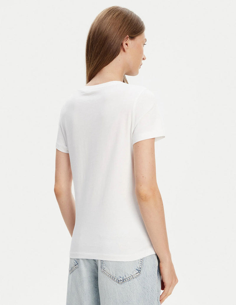 Camiseta GUESS con Logo de Perlas Blanca Mujer