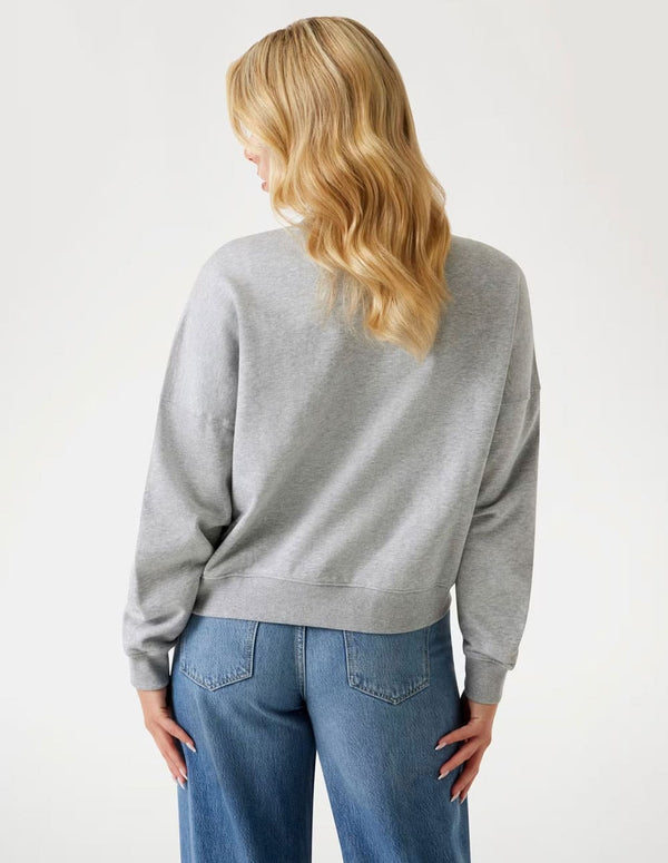 Sudadera GUESS con Logo Triángulo Gris Mujer
