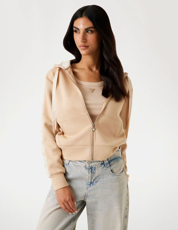 Sudadera GUESS de Nepreno con Capucha Beige Mujer