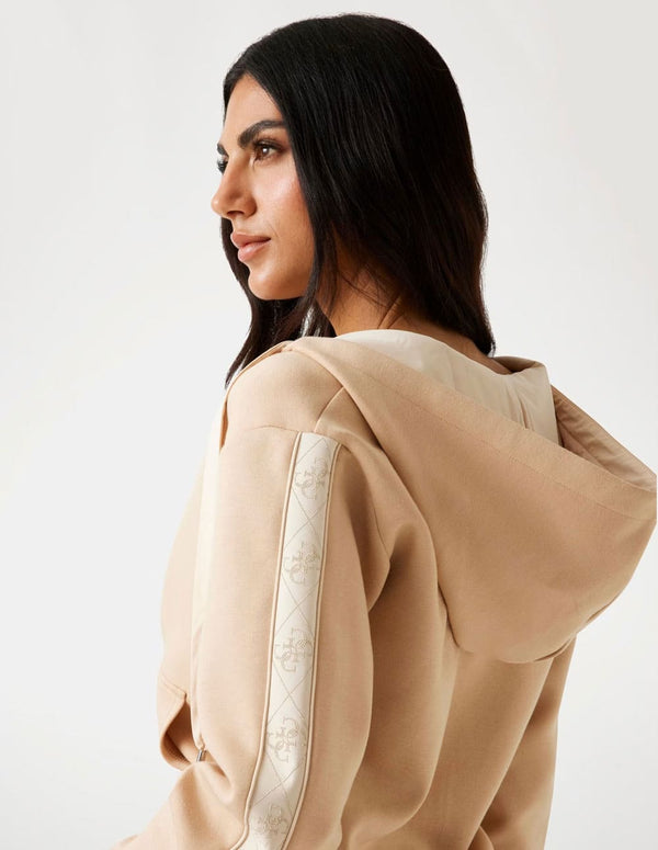 Sudadera GUESS de Nepreno con Capucha Beige Mujer