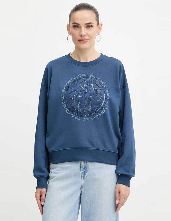 Sudadera GUESS Hotfix Azul Mujer