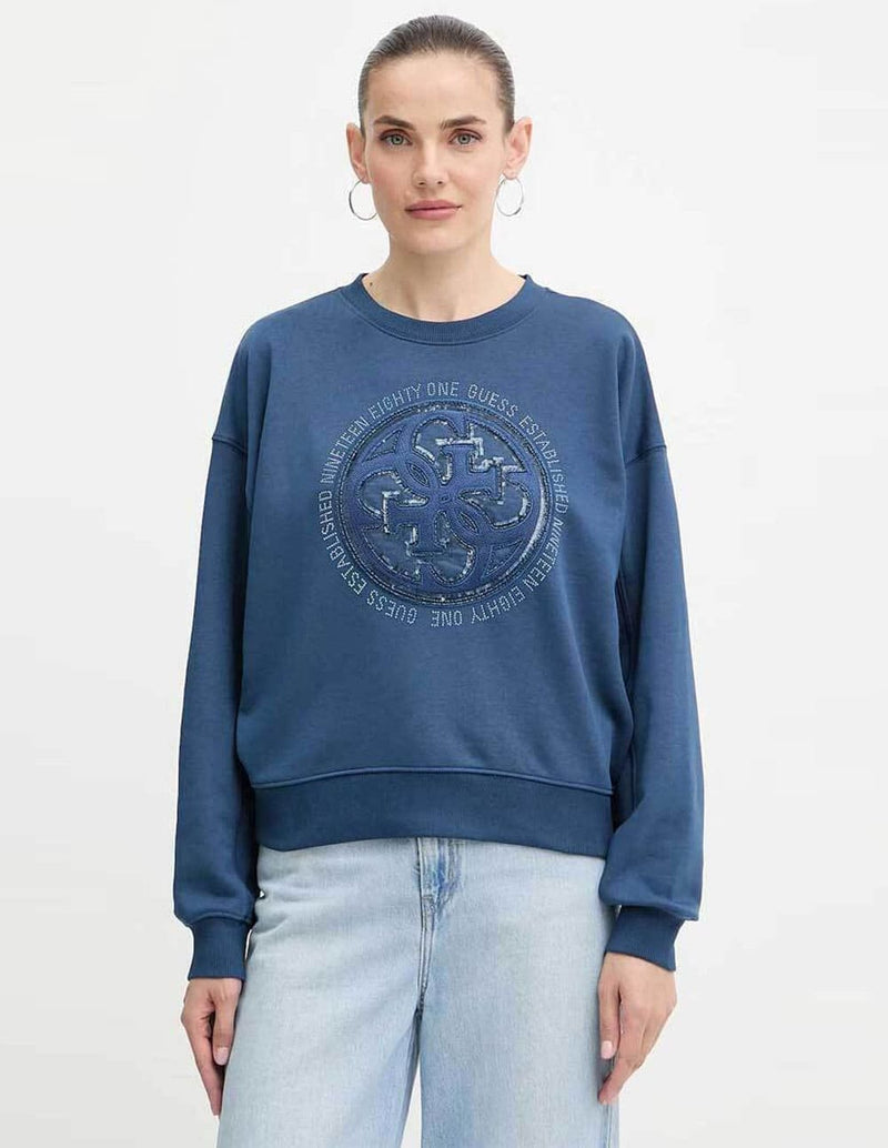 Sudadera GUESS Hotfix Azul Mujer