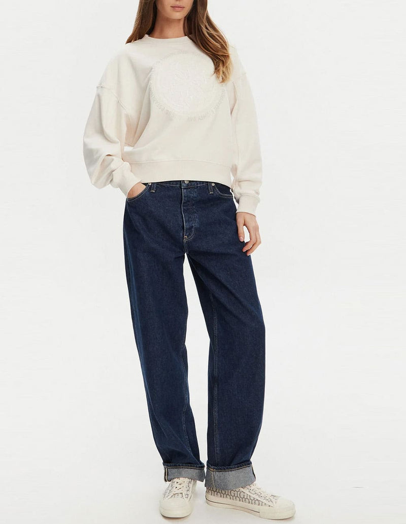 Sudadera GUESS Hotfix Beige Mujer