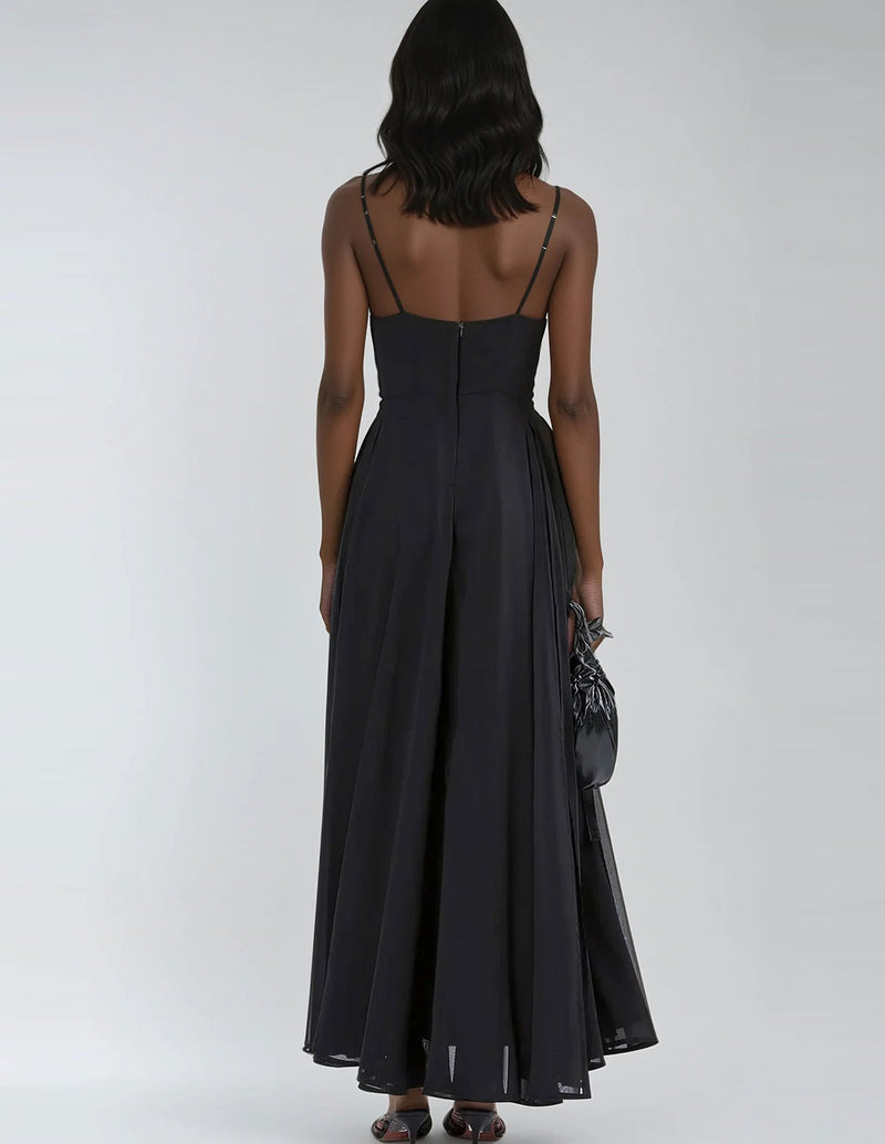 Vestido Maxi RELIGION Olsen de Tirantes Negro Mujer
