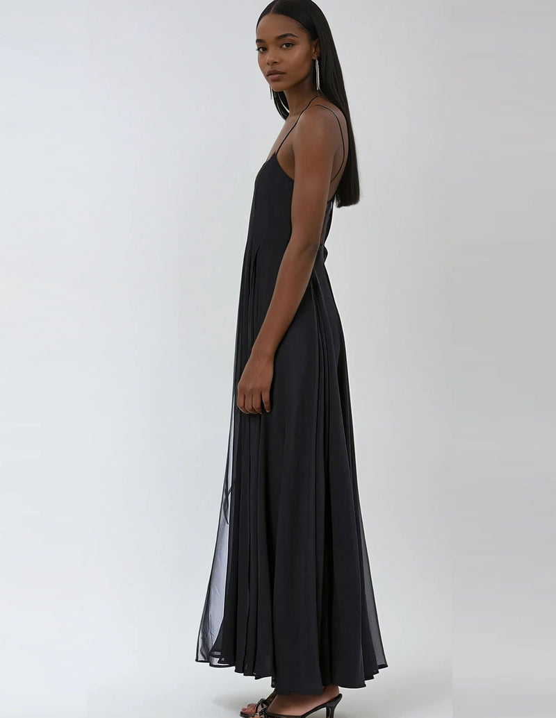 Vestido Maxi RELIGION Olsen de Tirantes Negro Mujer