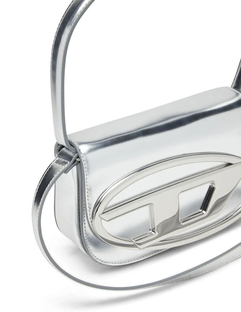 Bolso DIESEL con Logo Oval-D Plateado Mujer 21 x 14 x 7