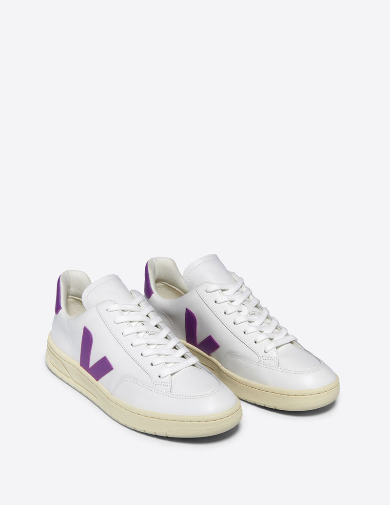 Veja V-12 Leather Blancas y Moradas Mujer