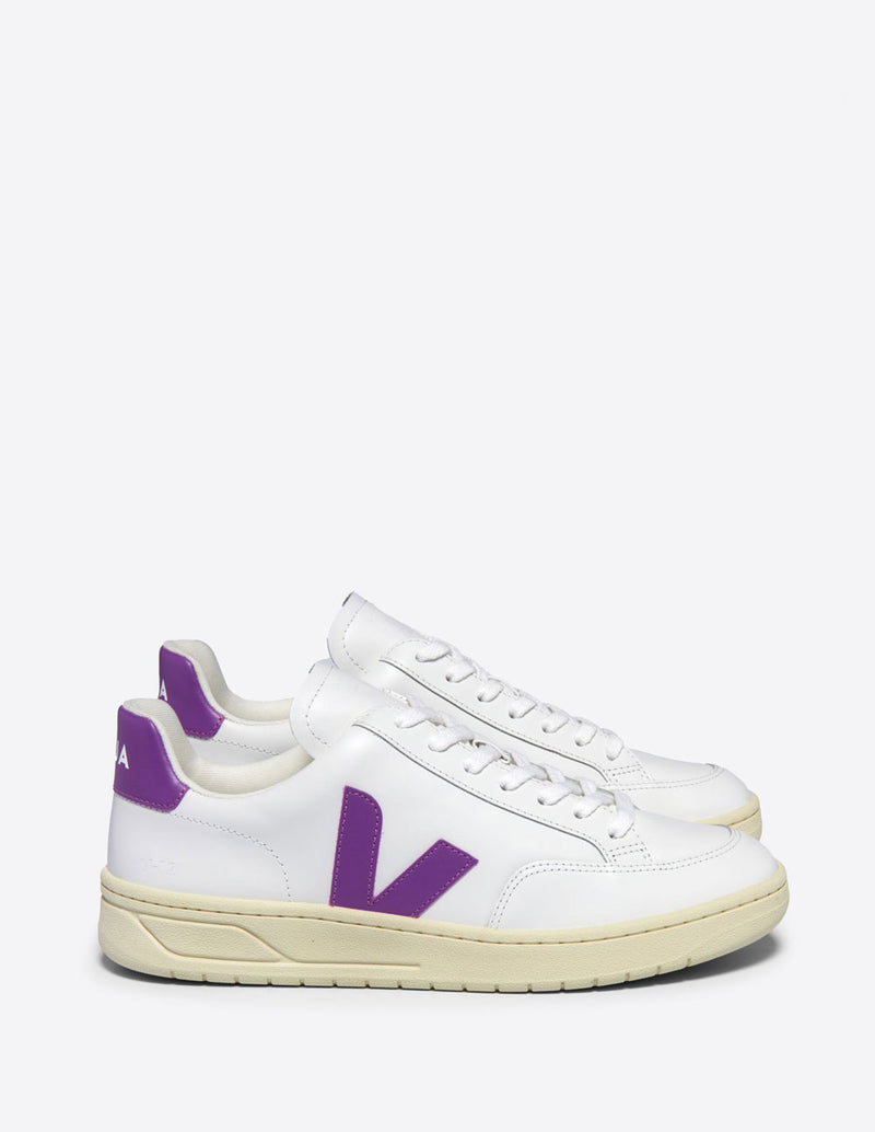 Veja V-12 Leather Blancas y Moradas Mujer