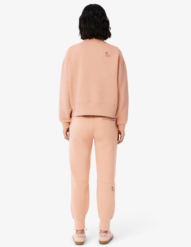 Pantalón de Chándal Lacoste con Logo Beige Mujer