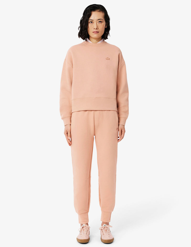 Pantalón de Chándal Lacoste con Logo Beige Mujer