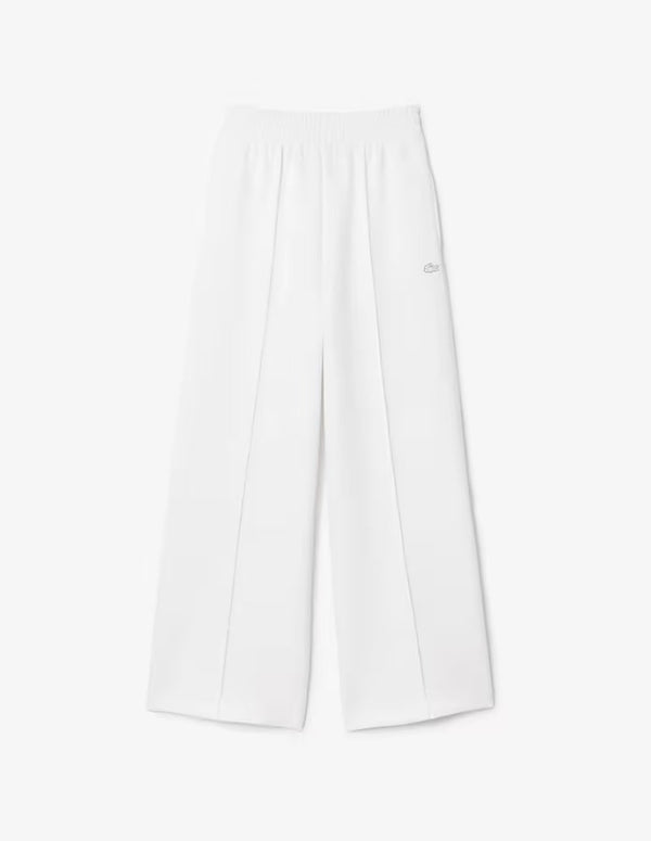 Pantalón de Chándal Lacoste de Corte Ancho Blanco Mujer