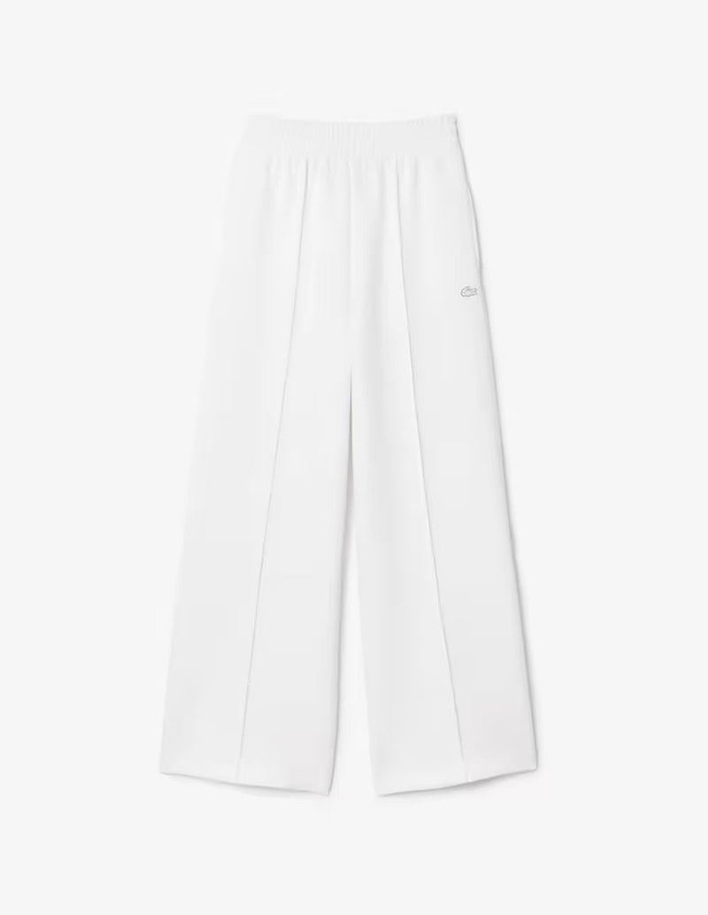 Pantalón de Chándal Lacoste de Corte Ancho Blanco Mujer