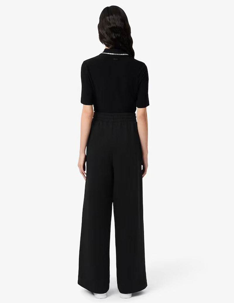 Pantalón de Chándal Lacoste de Corte Ancho Negro Mujer