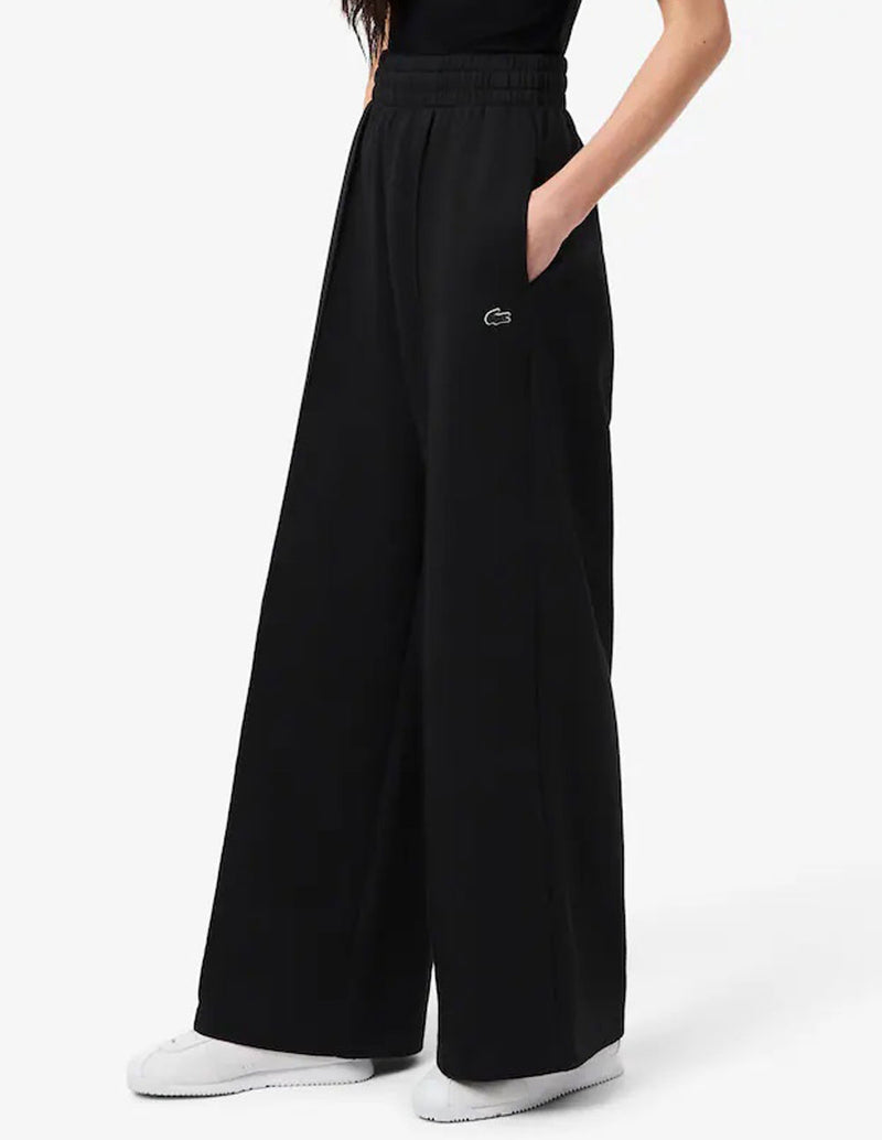 Pantalón de Chándal Lacoste de Corte Ancho Negro Mujer