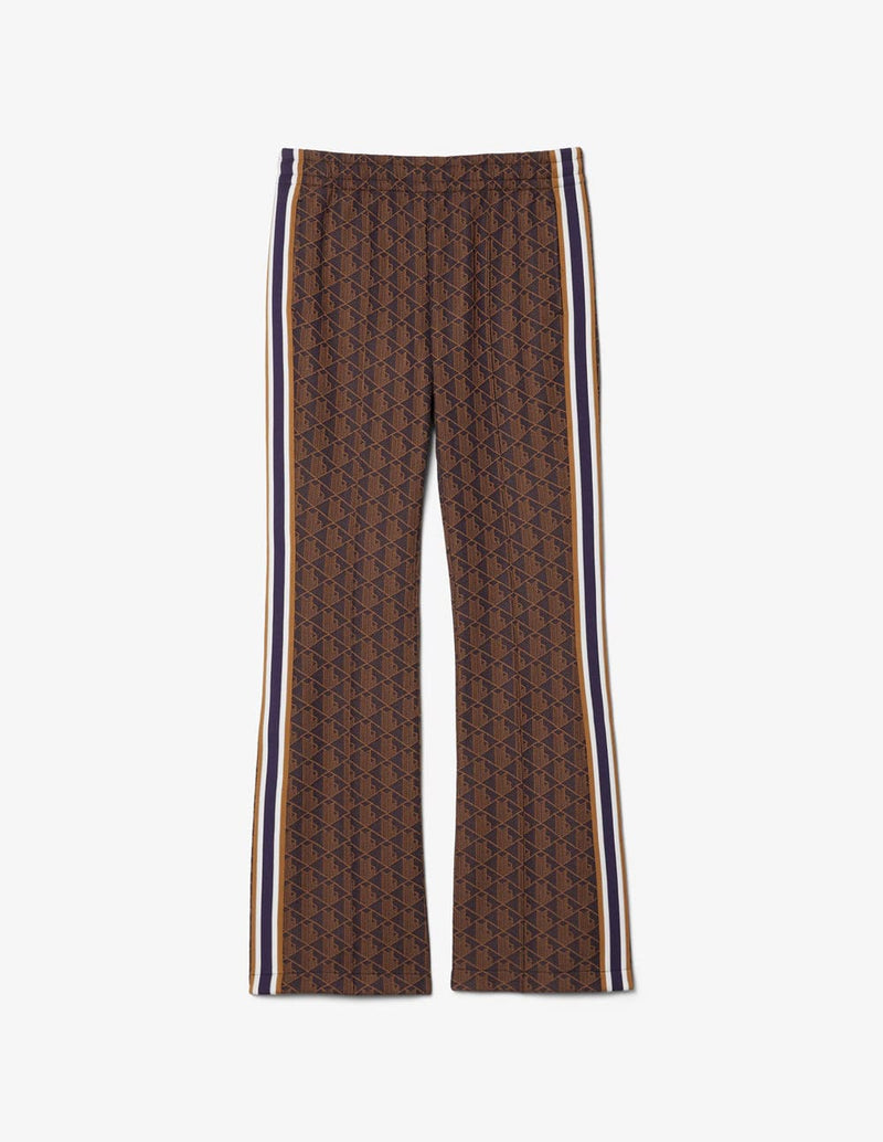 Pantalón de Chándal Lacoste Logo Monogram Acampanado Marrón Mujer