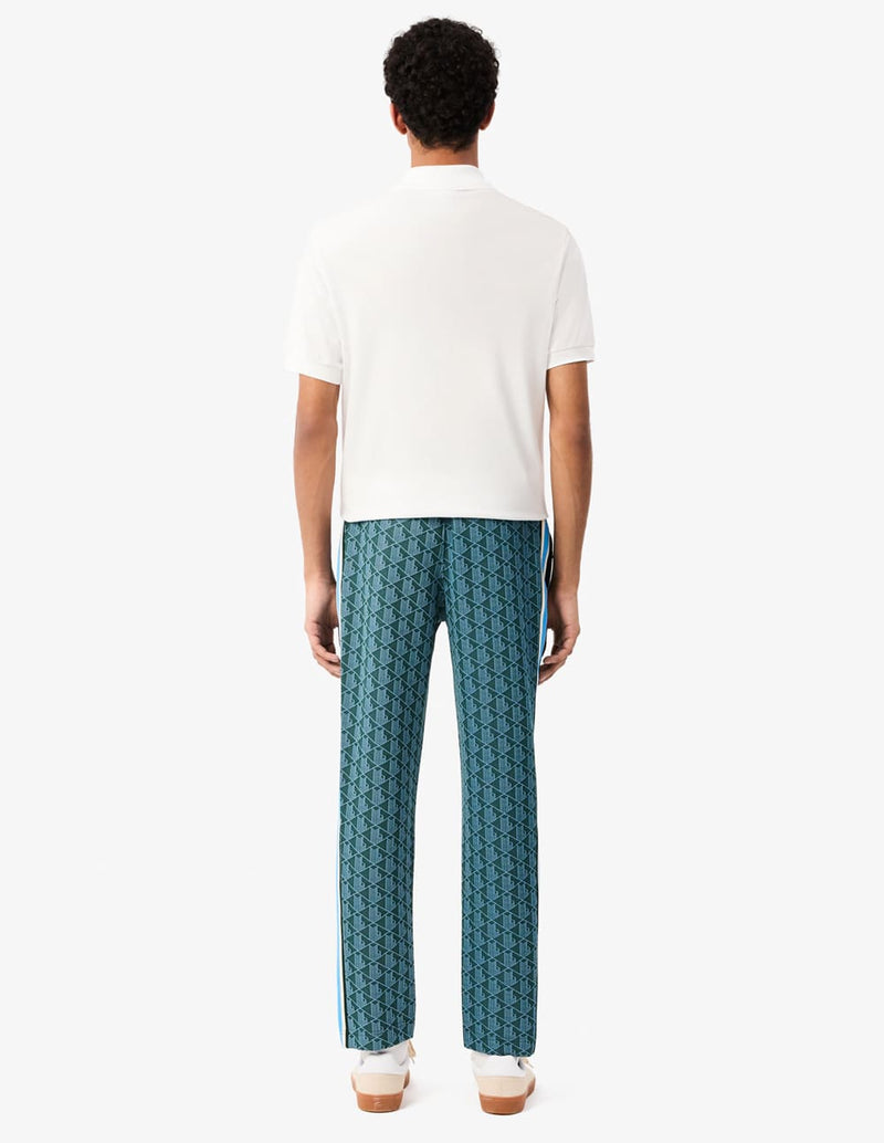 Pantalón de Chándal Lacoste Paris con Monograma Verde y Azul Hombre