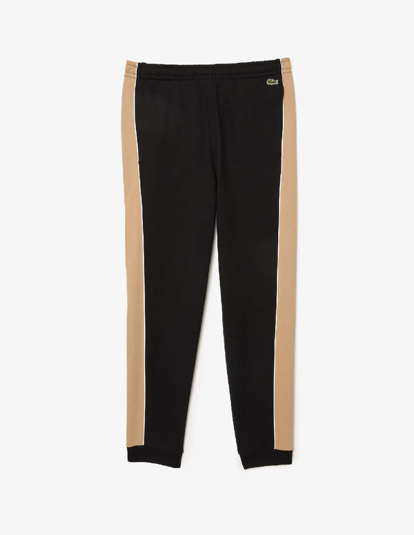 Pantalón de Chándal Lacoste con Logo Negro y Beige Hombre