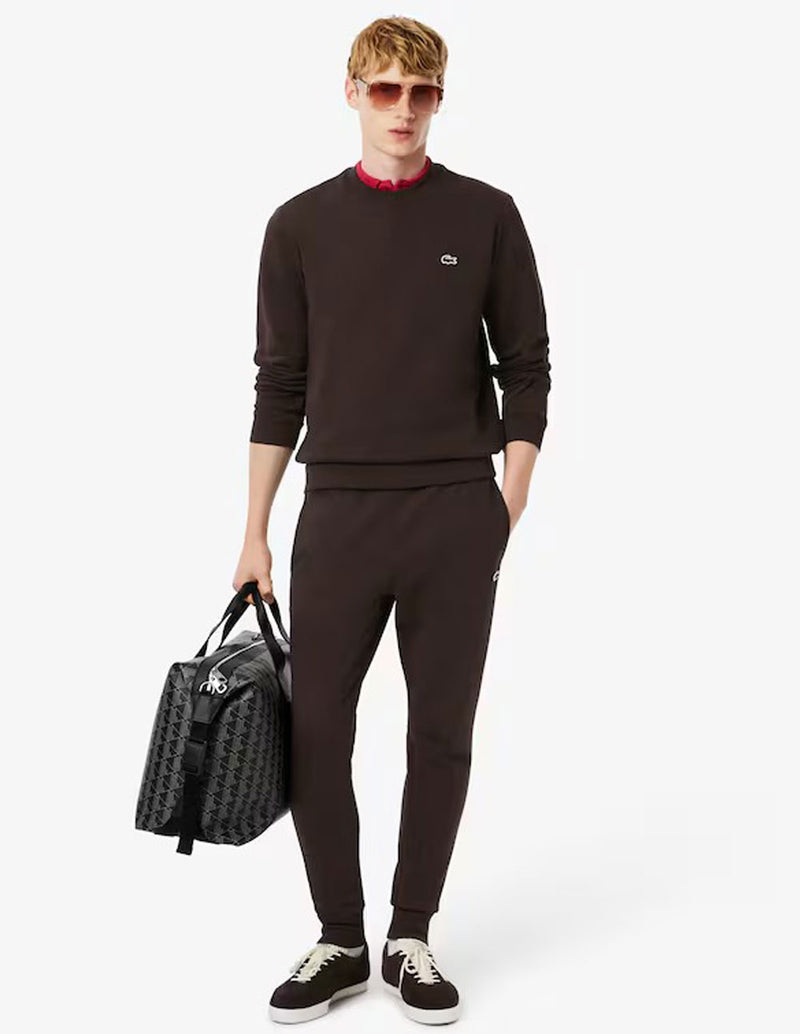 Pantalón de Chándal Lacoste de Corte Ajustado Marrón Hombre