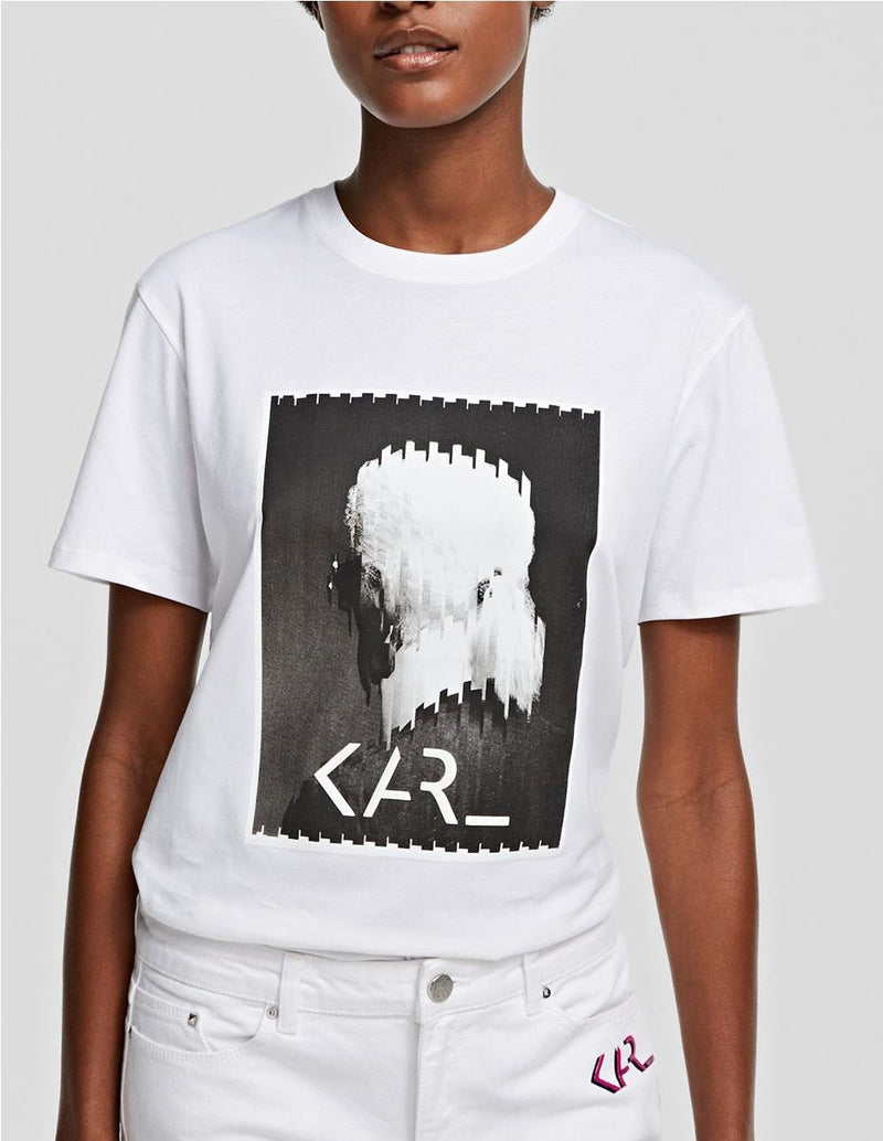 Camiseta Karl Lagerfeld Print Karl Legend Blanca Mujer