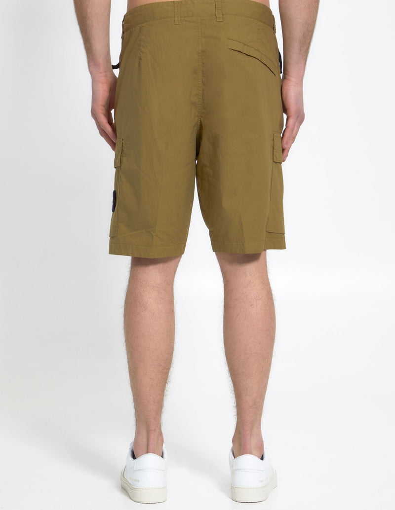 Stone Island Shorts with Compass Patch Brown Men