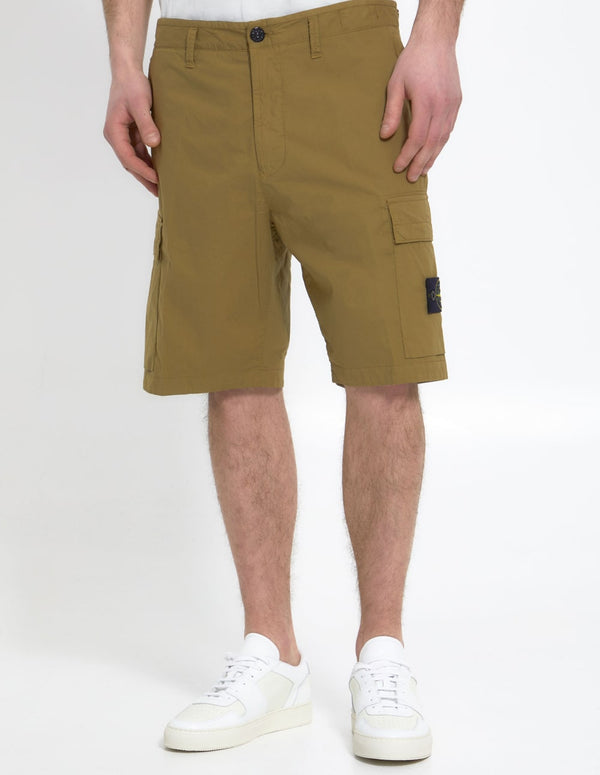 Stone Island Shorts with Compass Patch Brown Men