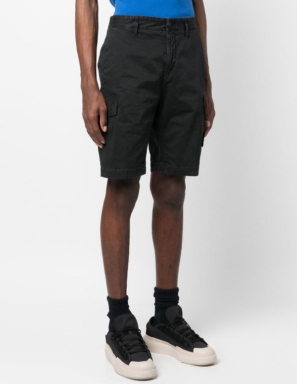 Stone Island Shorts with Compass Patch Black Men