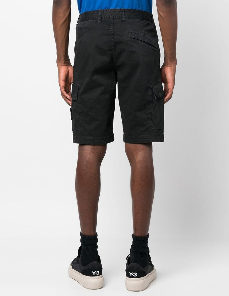 Stone Island Shorts with Compass Patch Black Men