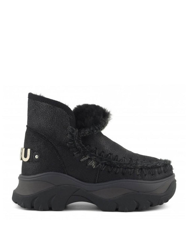 Bota Mou Chunky Eskimo Sneaker Big Logo Negras Mujer