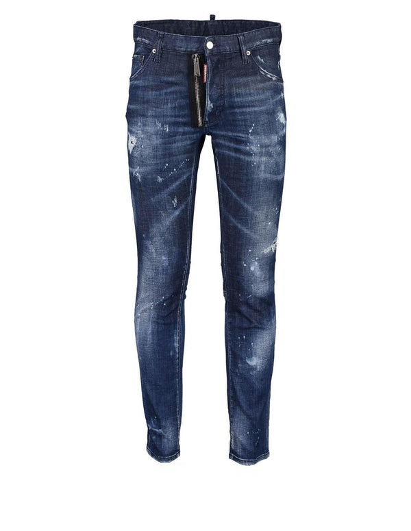 Pantalón Dsquared2 Azul Cremallera Vista Hombre