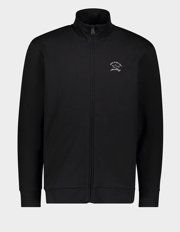 Sudadera Paul & Shark con Cremallera y Logo Reflex Negra Hombres