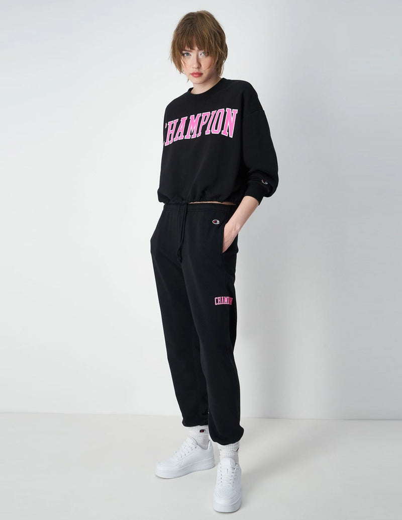 Champion Croped Black Women's Sweatshirt