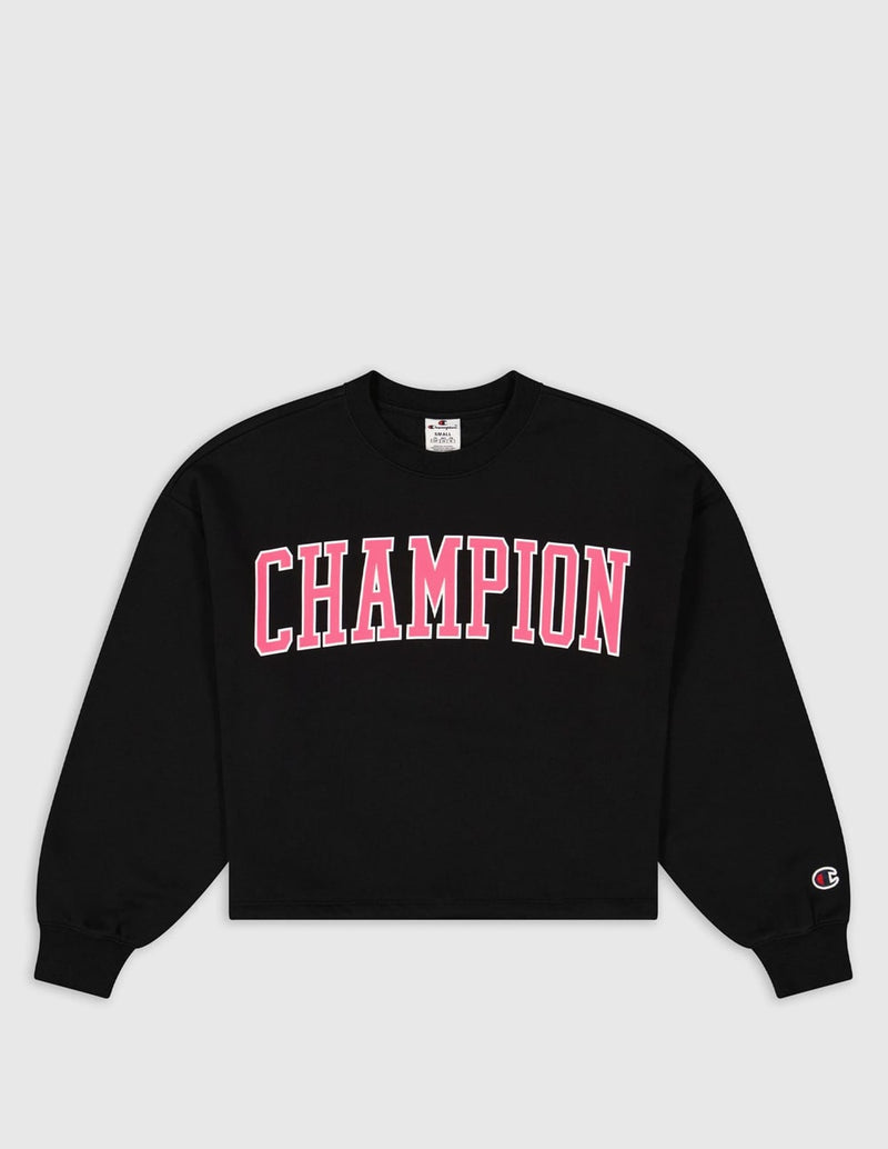 Sudadera Champion Croped Negra Mujer