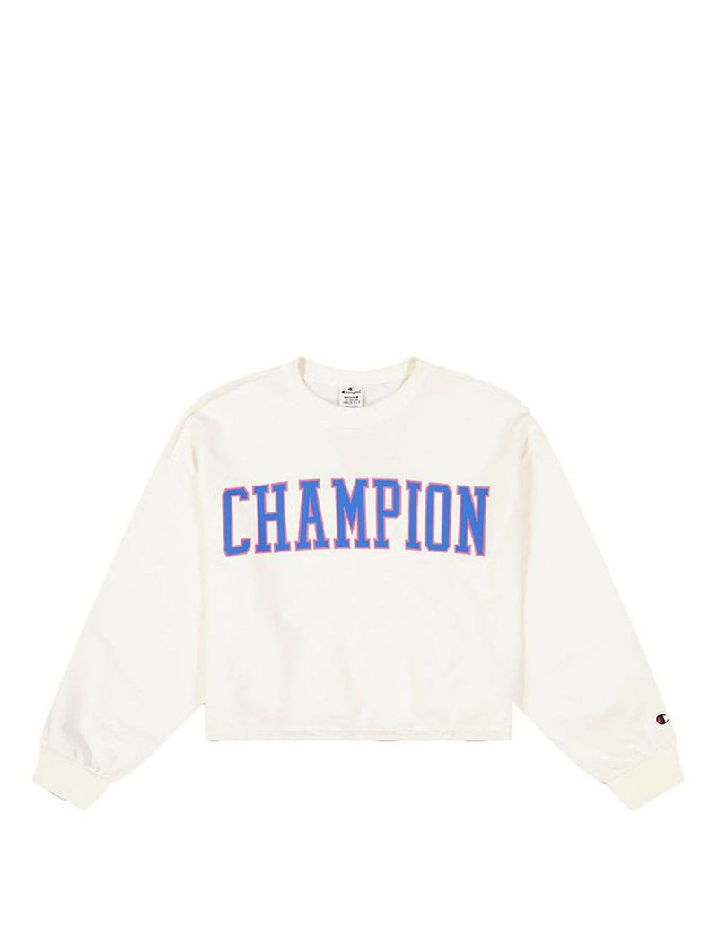 Sudadera Champion Croped Blanca Mujer