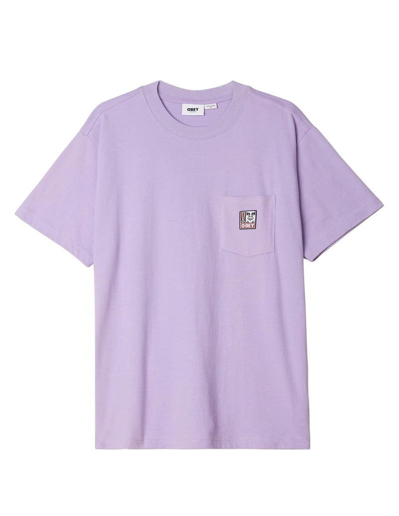 Camiseta OBEY Point Pocket Morada Hombre