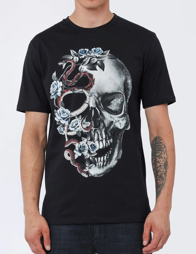 Camiseta RELIGION Skull of Snake Negra Hombre