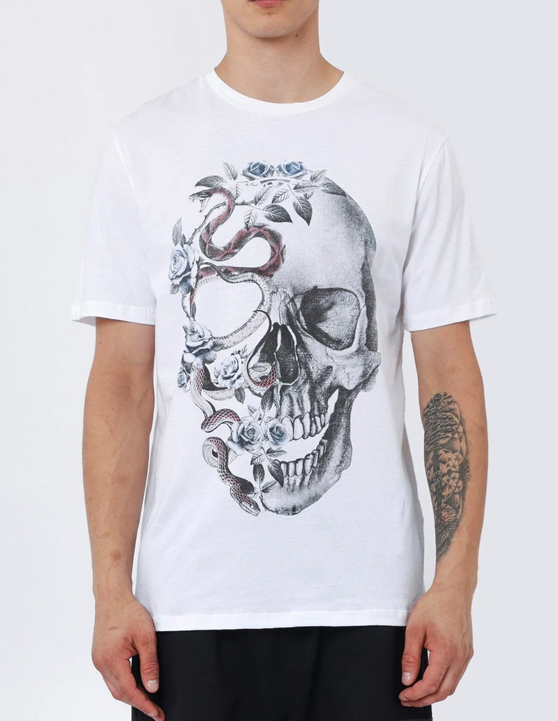 Camiseta RELIGION Skull of Snake Blanca Hombre