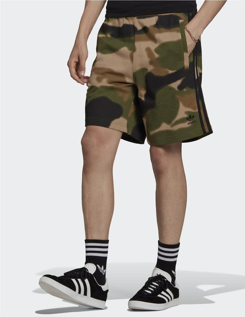 Adidas Men's Green Camouflage Shorts