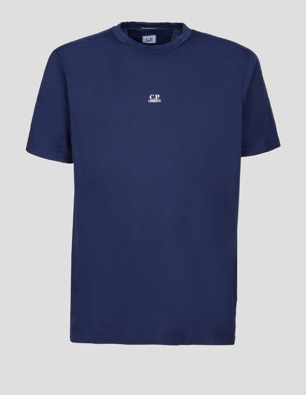 Camiseta C.P. Company Mercerized Twisted Chest Logo Azul Marino Hombre