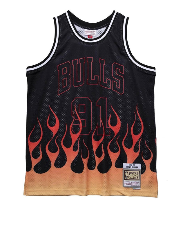 Mitchell Ness Dennis Rodman Chicago Bulls 1997-98 Black Men's Jersey