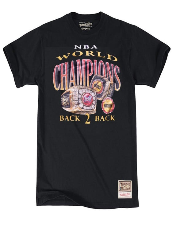 Mitchell &amp; Ness Rockets Champions Black Men's T-Shirt SSTEINTL899-HRO