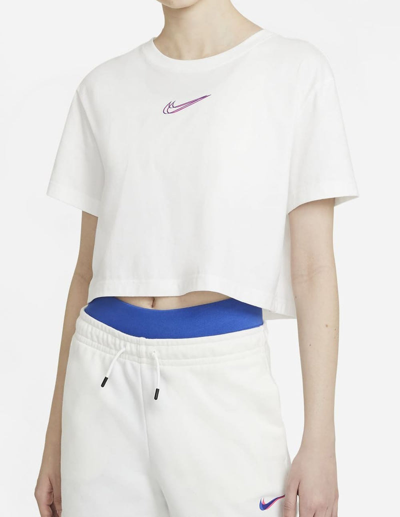 Camiseta Corta Nike Logo Print Blanca Mujer