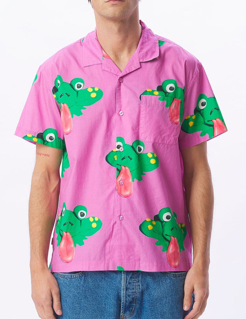 OBEY Frogman Pink Men's Short Sleeve Shirt