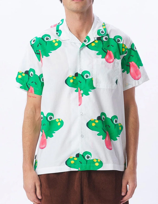 Camisa de Manga Corta OBEY Frogman Blanca Hombre